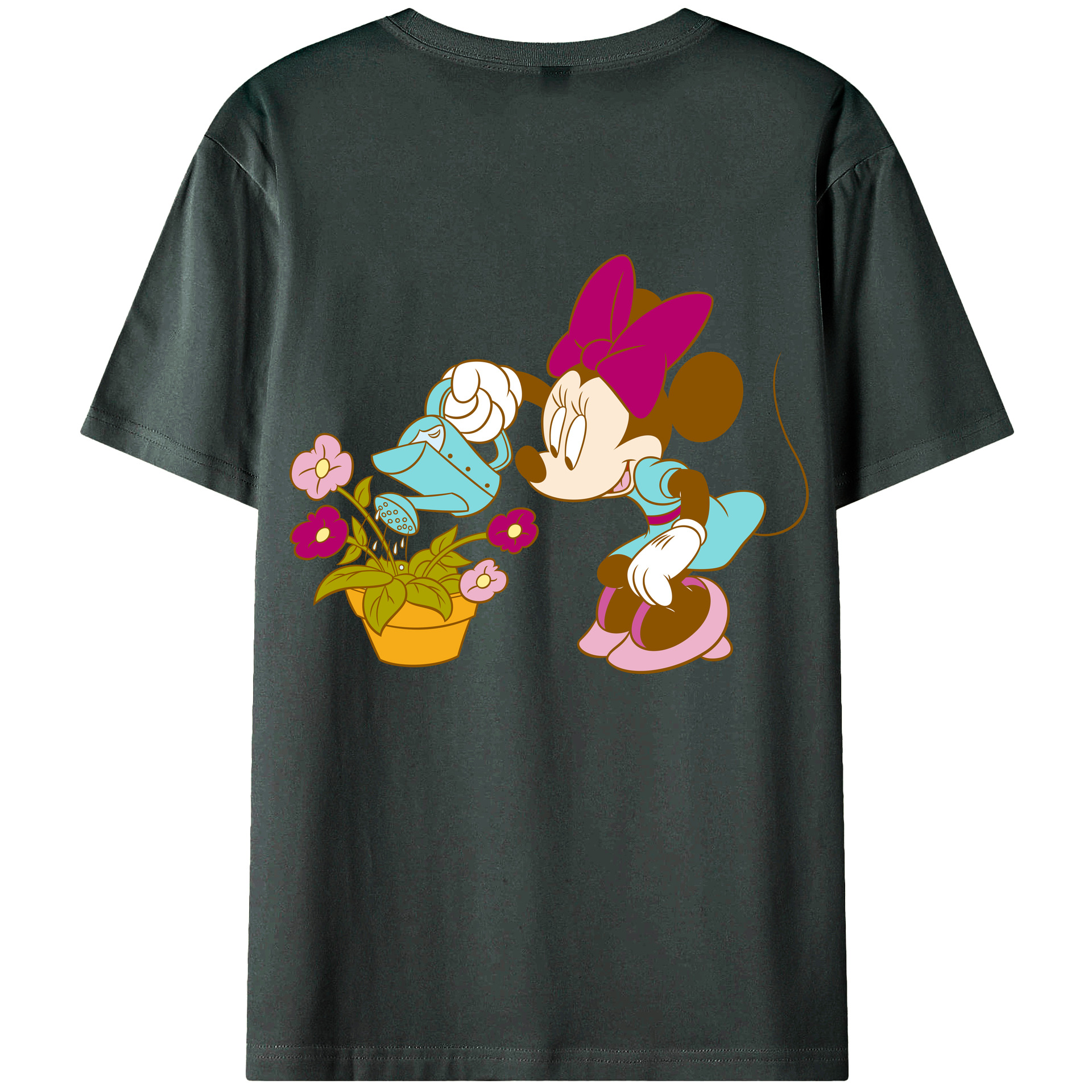 ミッキーマウス Mickey Mouse 綿100％ メンズ半袖Tシャツ（バックプリント） 通気性